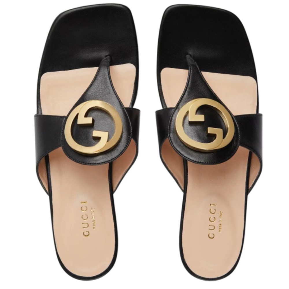 Authentic Women’s Gucci Thong Sandals BLACK